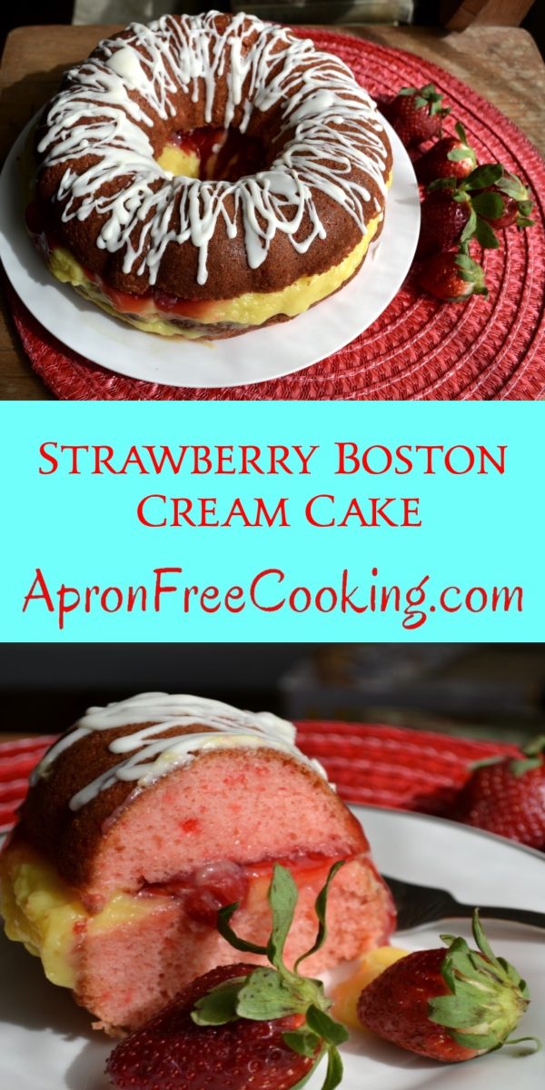 Strawberry Boston Cream Cake Apron Free Cooking